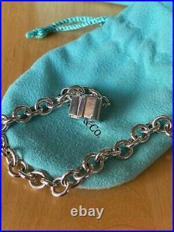 Genuine Tiffany & Co silver charm bracelet with Bow Box Charm