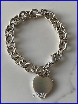 Genuine Tiffany & Co sterling Silver Heart Tag Charm Bracelet
