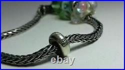 Genuine Trollbeads Silver 925 Bracelet LAA floral clasp with charms