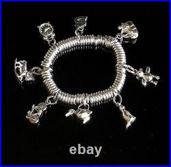 Genuine links of london small sweetie bracelet sterling silver 925 + 8 Charms