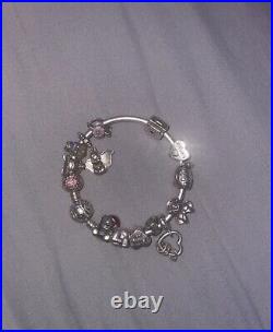 Genuine pandora beauty & the beast bangle with disney & normal charms pre owned