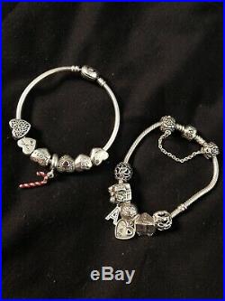 Genuine silver pandora bracelet with charms