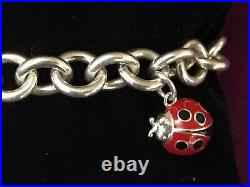 Genuine sterling silver Tiffany & Co bracelet with Daisy And Ladybug Charms