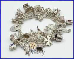 Georg Jensen Heavy Sterling Silver Charm Bracelet & 35 Charms 93 grams