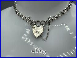 Georg jensen Stunning Sterling Silver Charm Chain Link Bracelet With Padlock