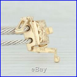 Goldman Kolber Slide Charm Bracelet 14k Gold Sterling Silver 8 Flower Clasp
