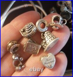 Good Lot of Authentic ALE PANDORA Sterling Silver Charms Bracelets Rings