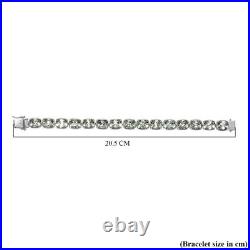 Green Amethyst Tennis Bracelet in Platinum Over Silver Size 7.5 Wt. 18.69 Grams