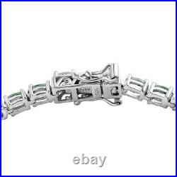 Green Kyanite Tennis Bracelet in Platinum Over Silver Size 7.5 Wt. 9.08 Grams