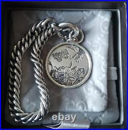 Gucci Flora Sterling Silver Large Charm Medallion Bracelet