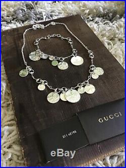 Gucci Sterling 925 Silver Boxed Never Worn Charm Bracelet And Necklace Set