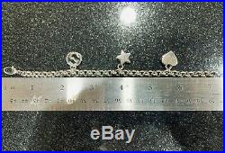 Gucci Sterling Silver Trademark Charm Bracelet 6.50 Retails $450