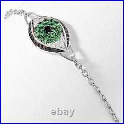 HSN Rarities Fine Jewelry Round Cut Gemstone Evil Eye 7.5 Bracelett $339