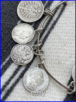 Handmade Antique 8 Coin charm bracelet