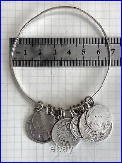 Handmade Antique 8 Coin charm bracelet