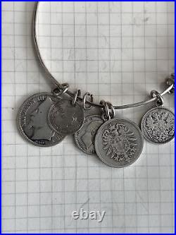 Handmade Antique 8 Coin charm bracelet