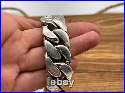 Heavy Chunky Mens Cuban Sterling Silver 925 Bracelet 188g 5.75 SPI981