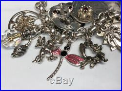 Heavy Sterling Silver Charm Bracelet Loaded with 37 Charms 99.3g