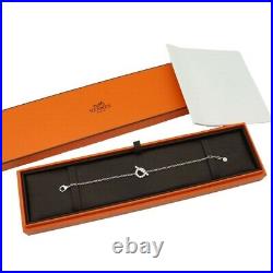 Hermes Finesse White Gold Bracelet 01177 Charms