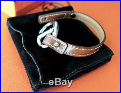 Hermes Silver Pall Charm Chaine D'ancre Granville Leather Bracelet New Nib $540