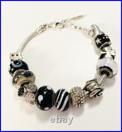 High Quality Silver 925 Amore & Baci Charm Bracelet Charms Included