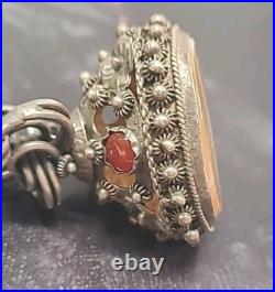 ITALIAN STERLING SILVER CHARM BRACELET AND EARRINGS AGATE ONYX CARNELIAN 118g ITALIAN STERLING SILVER CHARM BRACELET AND EARRINGS AGATE ONYX CARNELIAN 118g
