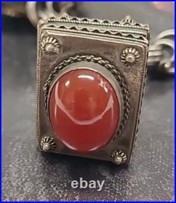 ITALIAN STERLING SILVER CHARM BRACELET AND EARRINGS AGATE ONYX CARNELIAN 118g ITALIAN STERLING SILVER CHARM BRACELET AND EARRINGS AGATE ONYX CARNELIAN 118g