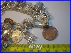 Incrediblemassive Solid Silver Charm Bracelet-vintage Heavy- 7. 27 Unusu Charms