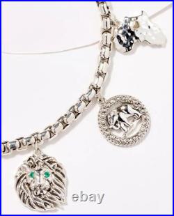 JAI Sterling Silver Anniversary Figurative Africa Charm Bracelet. 6-3/4