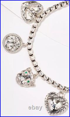 JAI Sterling Silver Anniversary Figurative Africa Charm Bracelet. 6-3/4