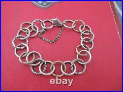 James Avery 14K Gold and 925 Sterling Silver Loops Charm Bracelet 8Long