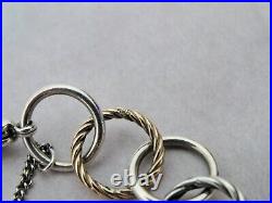 James Avery 14K Gold and 925 Sterling Silver Loops Charm Bracelet 8Long