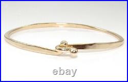 James Avery 14K Yellow Gold Medium Hammered Hook On Charm Bangle Bracelet FZ