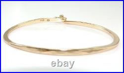 James Avery 14K Yellow Gold Medium Hammered Hook On Charm Bangle Bracelet FZ