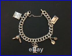 James Avery 925 Silver 8.5 Heavy Double Curb Charm Bracelet with Charms (5)