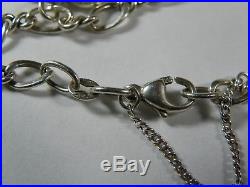 James Avery Chain Bracelet with 3 Heart Charms Sterling Silver 925 6.5