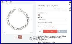 James Avery Changeable Charm Bracelet Sterling Silver with extra links