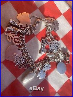 James Avery Charm Med Curb Charm Bracelet 16 JA Charms Sterling Silver