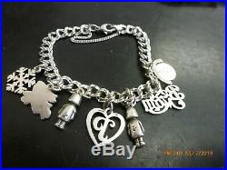 James Avery Double Curb 7 Charms Charm Bracelet Sterling Silver Size 7