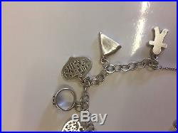 James Avery Forged Link Sterling Silver 8 Charm Bracelet