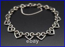 James Avery Heart Link 6.5 Charm Bracelet 925 Sterling Silver Safety Chain