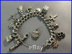 James Avery Medium Double Curb Charm Bracelet Sterling Silver with 13 Charms