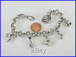 James Avery Retired Solid 925 Sterling Silver Charm Bracelet Large Chunky Big 8