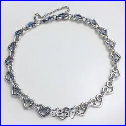 James Avery Sterling Silver 925 Love Heart Charm Bracelet Extra Large Size 9