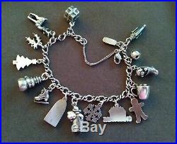 James Avery Sterling Silver Bracelet With 15 Sterling Silver Charms