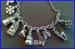 James Avery Sterling Silver Bracelet With 15 Sterling Silver Charms