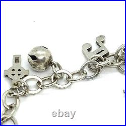 James Avery Sterling Silver Bracelet With 9 Charms. 6.1/2
