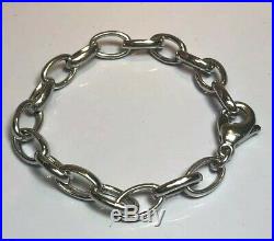 James Avery Sterling Silver Changeable Oval Charm Bracelet 7 1/2 Long