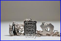 James Avery Sterling Silver Charm Bracelet & 6 Charms