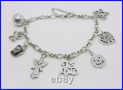 James Avery Sterling Silver Charm Bracelet With 8 Charms Lb-c1148